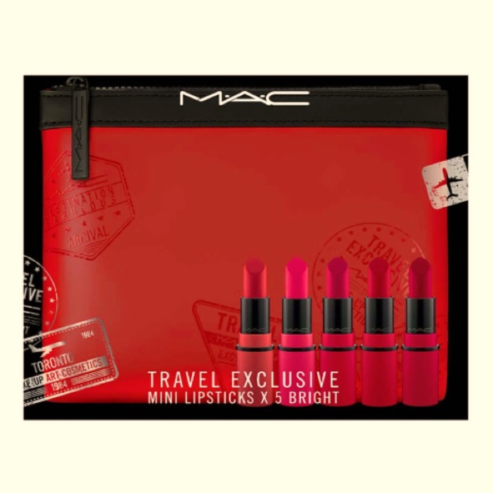 MAC Travel Exclusive 5 Mini Lipsticks With Bag